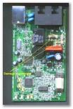 Modem line resistors damaged by surge induced by lightning.