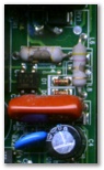 Line resistor damage in a modem.